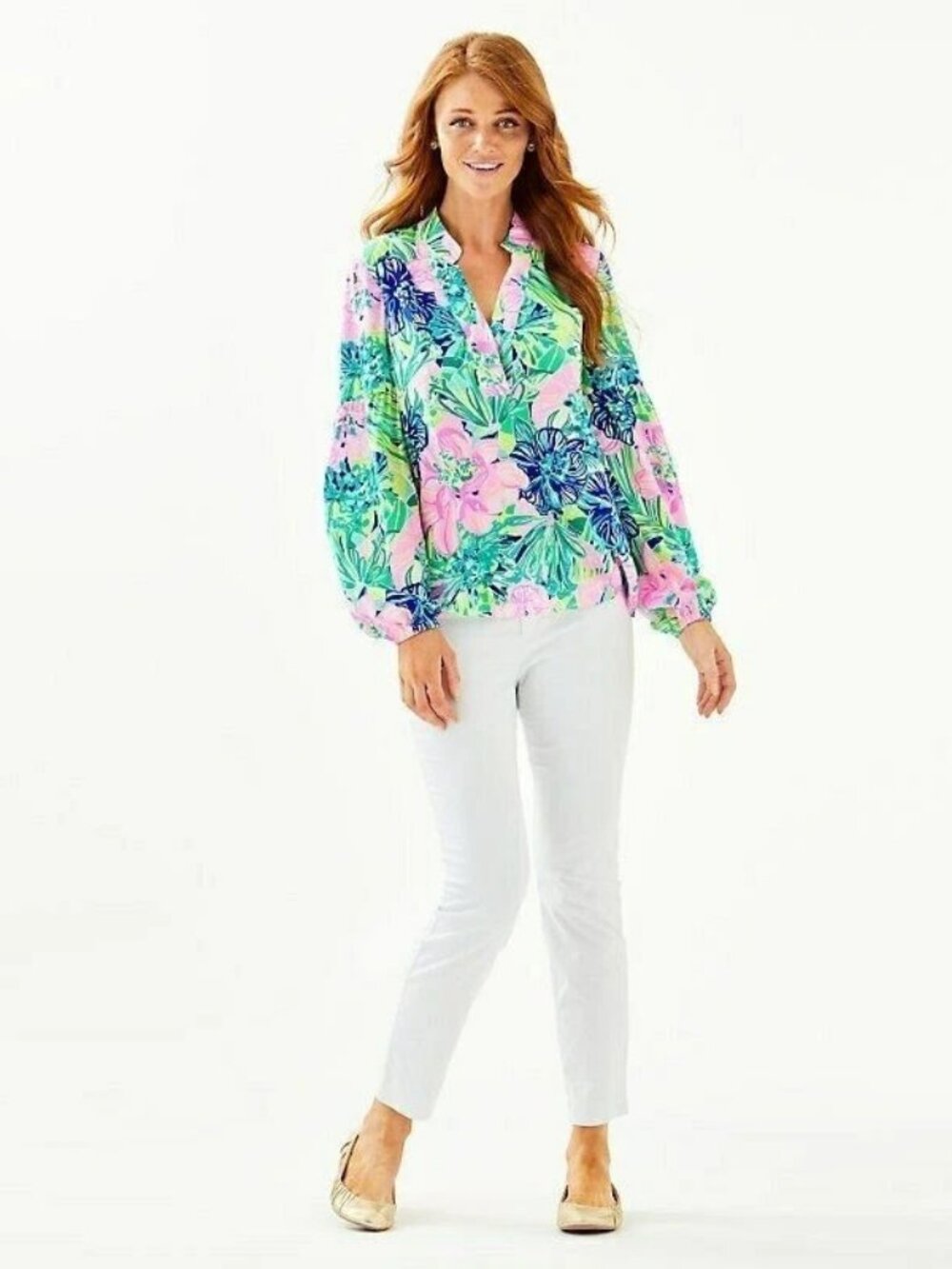 Lilly Pulitzer Shea Silk Top Blouse Size XS NWT